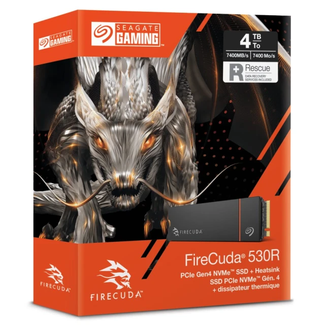 SEAGATE 希捷 FireCuda 530R 4TB G4×4 PCIe SSD固態硬碟-含散熱片(ZP4000GM3A073)