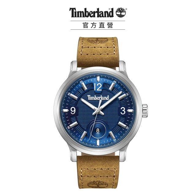 Timberland 男錶DRISCOLL系列 雙層紋理腕錶 皮帶-藍/棕46mm(TDWGB0055903)