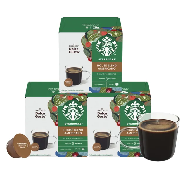 【NESCAFE Dolce Gusto-週期購】STARBUCKS 星巴克咖啡膠囊12顆x3盒(口味任選;適用雀巢多趣酷思咖啡機)