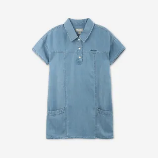 【Roots】Roots 大童-短袖襯衫洋裝(藍色)