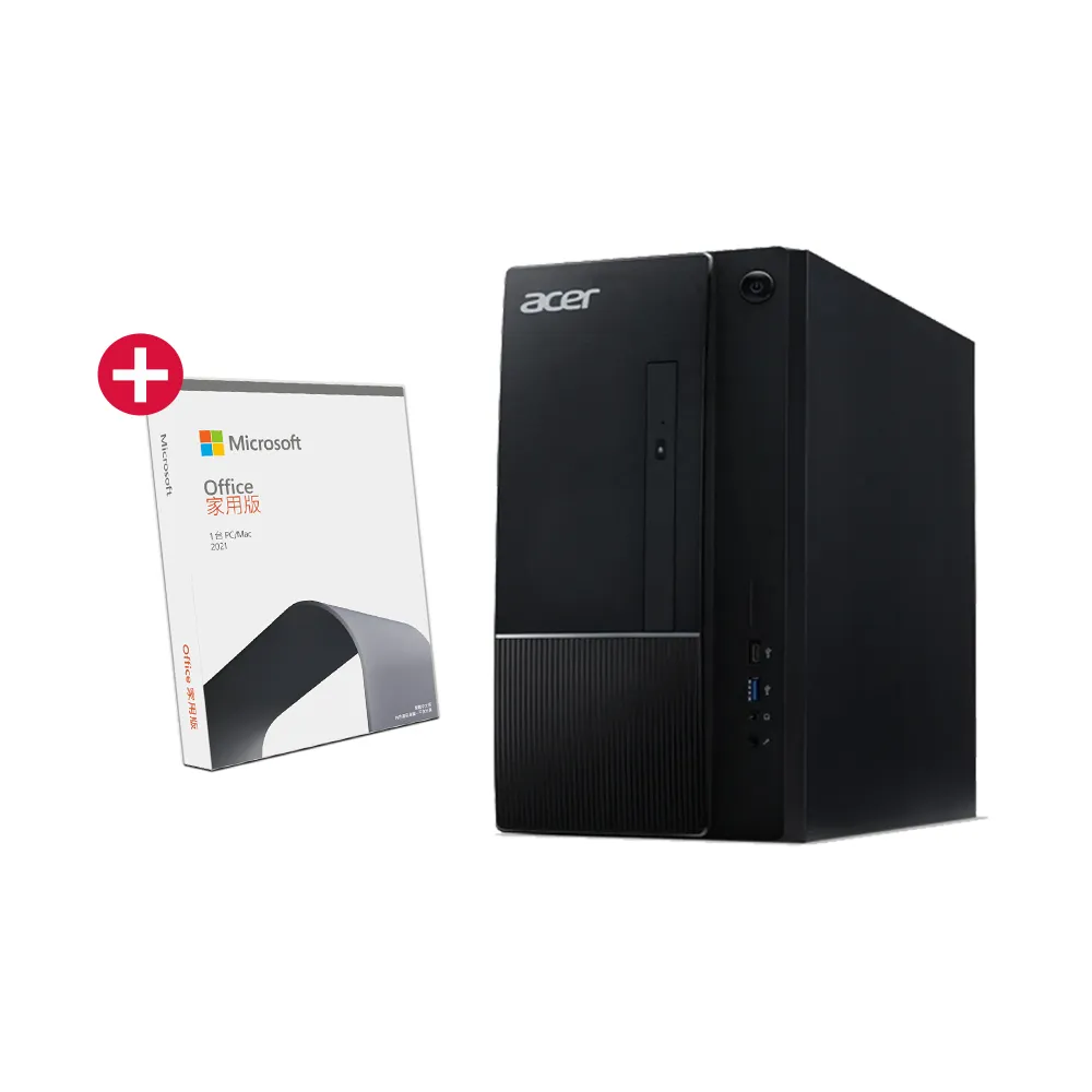 【Acer 宏碁】Office2021組★i5十核電腦(Aspire TC-1770/i5-13400/16G/1TB HDD+512G SSD/W11)