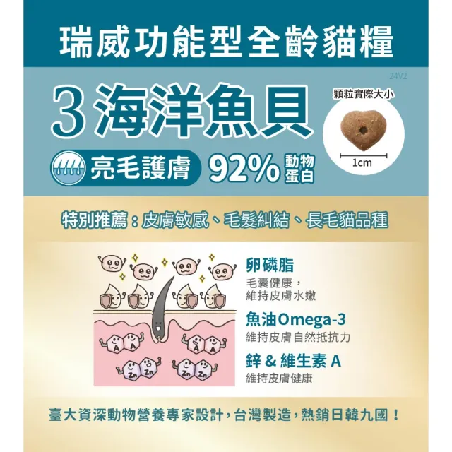 【Real Power 瑞威】天然平衡 貓糧3號 海洋魚貝 亮毛護膚配方 4kg(貓糧 貓飼料)