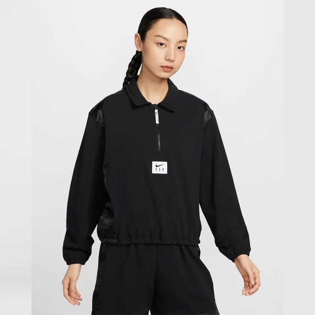 NIKE 耐吉 長袖 上衣 拉鍊 機能 排汗 女 AS W NK DF SSNL FLEECE TOP 黑色(FQ6026010)