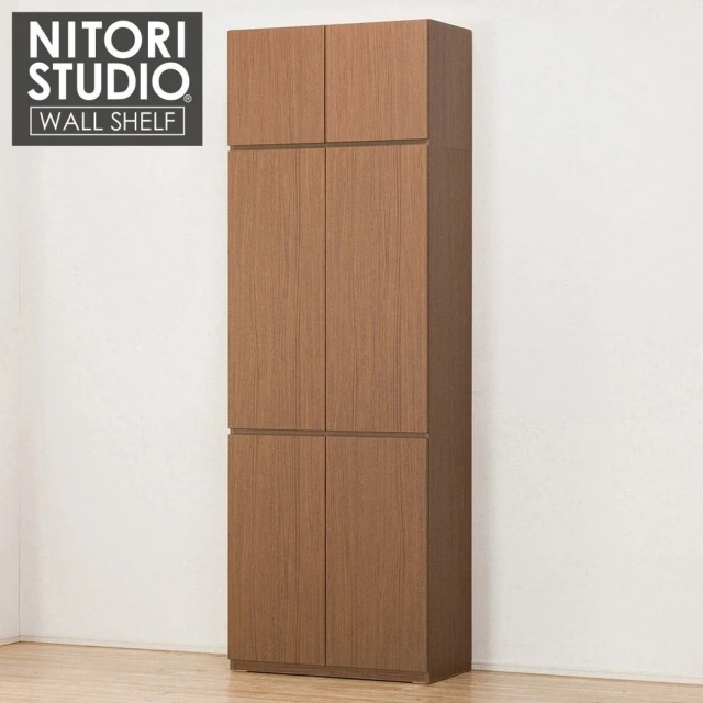 NITORI 宜得利家居 ◎耐震機能 側邊櫃 附上櫃 PORTE 80DD 80U MBR(耐震機能 側邊櫃 上櫃 PORTE)