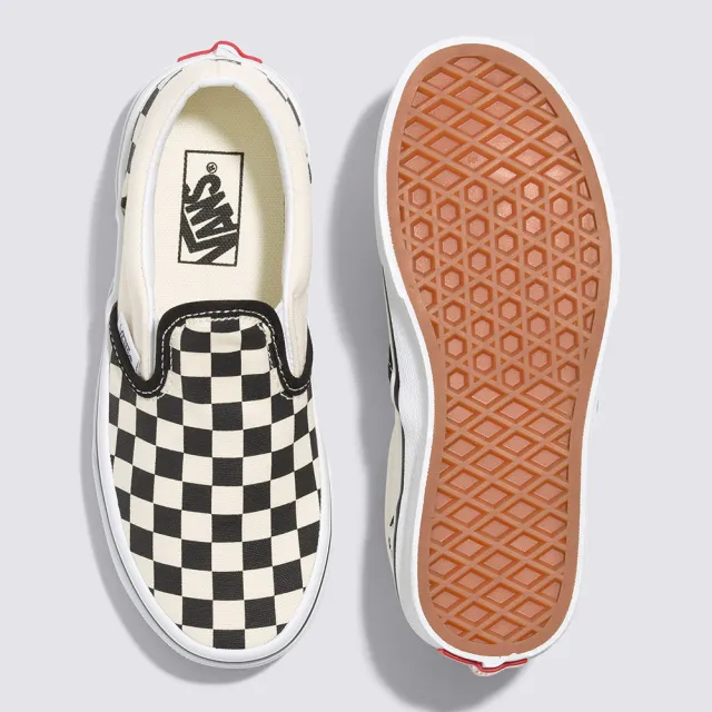 【VANS 官方旗艦】Classic Slip-On 中童款黑白棋盤格滑板鞋/休閒鞋