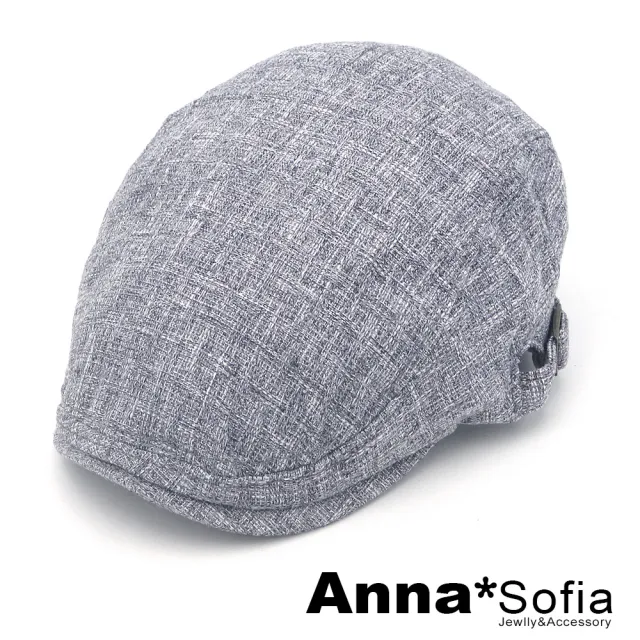 【AnnaSofia】鴨舌帽明星潮帽貝蕾帽狩獵帽報童帽小偷帽-棉麻感格編 現貨(麻灰系)