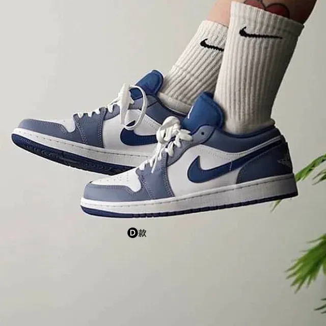 【NIKE 耐吉】運動鞋 休閒鞋 喬丹 低筒 AIR JORDAN 1 LOW 男鞋 迷霧藍 白黑紅 多款(553558-414&)