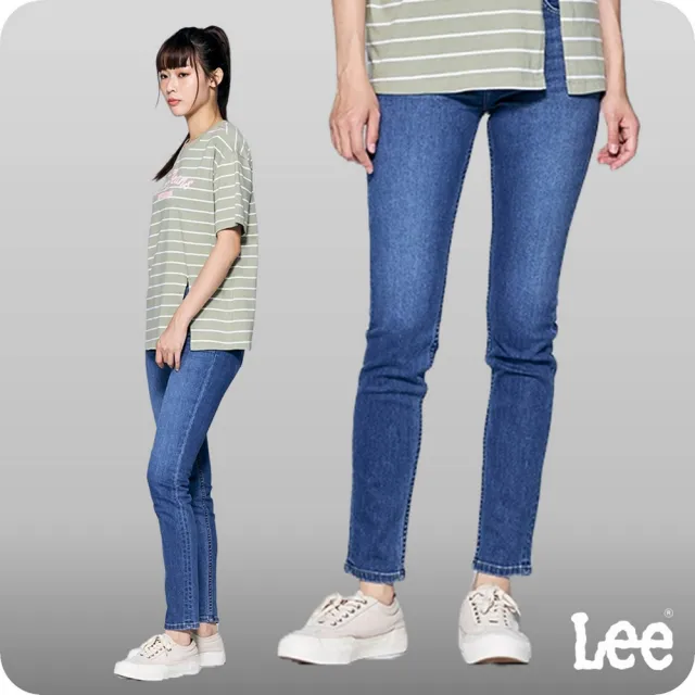 【Lee】出清品-女裝 牛仔褲 / 433 高腰修身窄管 中藍洗水(LL220140186)