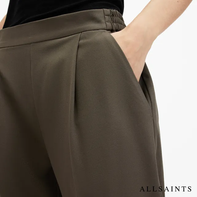 【ALLSAINTS】ALEIDA TRI 輕薄打摺修身中腰西裝長褲-橄欖綠 W009QZ(常規版型)