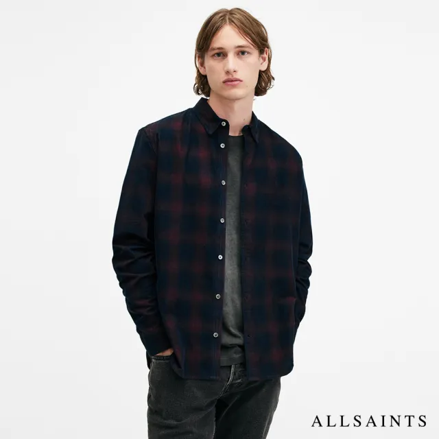 【ALLSAINTS】DAYBREAKER 燈芯絨公羊頭骨格紋襯衫 M033SB(舒適版型)