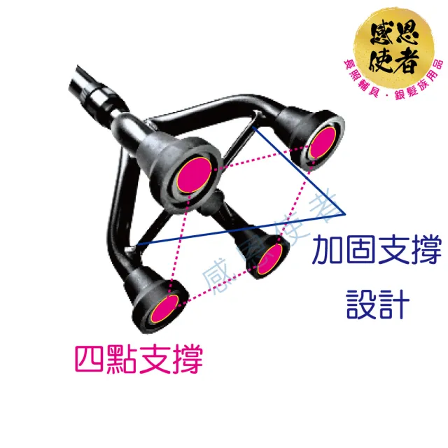 【感恩使者】拐杖- 手杖 ZHCN1913-AS 尺寸S 加固型(鋁合金拐杖 單手拐 四腳拐 可站立)