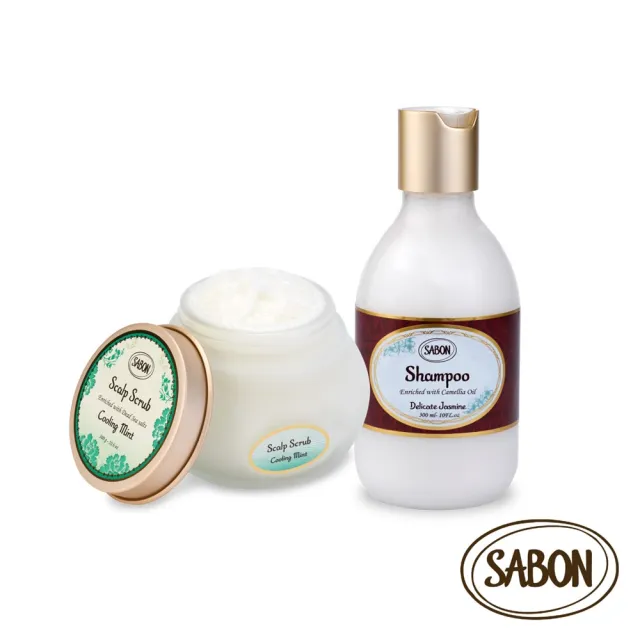 【SABON】官方直營 髮部升級潔淨組(新升級死海鹽頭皮磨砂膏300g+經典洗髮乳300ml)