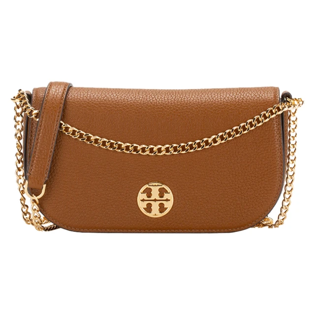 TORY BURCH 雙T-LOGO皮革翻蓋兩用包