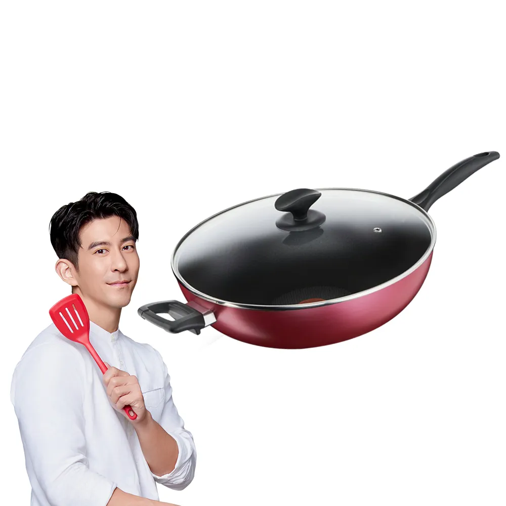 【Tefal 特福】巴洛克系列32CM不沾鍋炒鍋(加蓋)