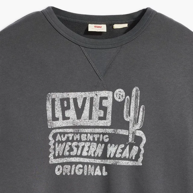 【LEVIS 官方旗艦】女款 重磅大學Tee / 美式休閒印花 300GSM厚棉 黑 熱賣單品 A7288-0013