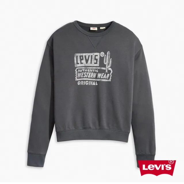 【LEVIS 官方旗艦】女款 重磅大學Tee / 美式休閒印花 300GSM厚棉 黑 熱賣單品 A7288-0013