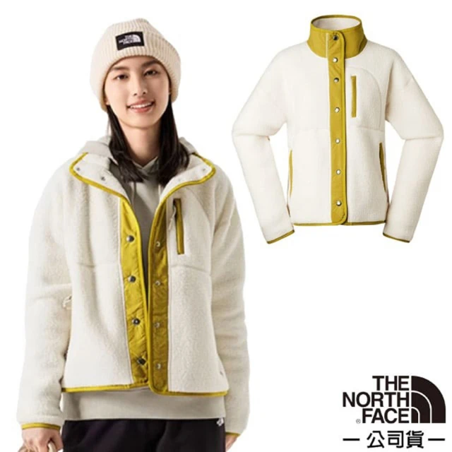 The North Face 女 CRAGMONT FLEECE 柔軟抓絨保暖外套.立領夾克(5AYL-0I5 沙丘白/水晶綠 N)