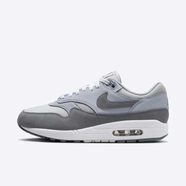 NIKE 耐吉 Air Max 1 男 休閒鞋 運動 復古 慢跑 氣墊 緩震 舒適 灰白(HM9936-001)