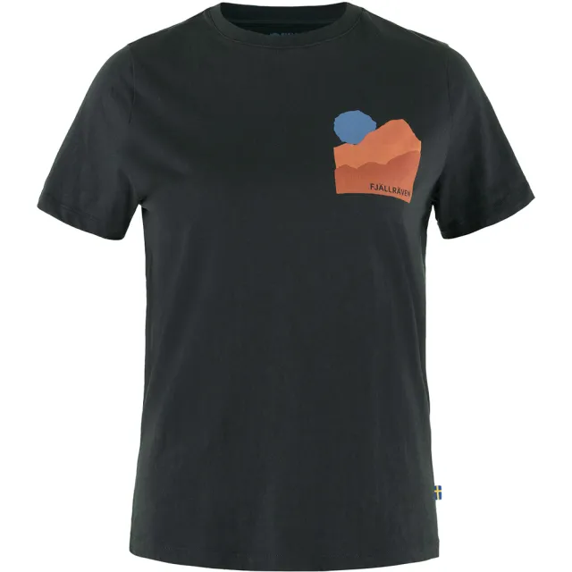 【Fjallraven】Nature T-shirt 有機棉T恤 女(FR84787-113粉筆白 5344靛藍 550黑)