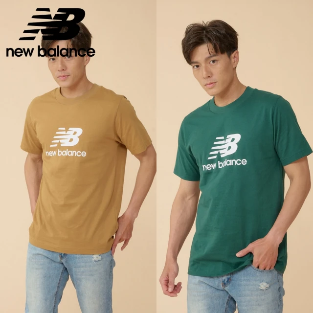 NEW BALANCE NB NB LOGO短袖上衣_男性_棕/森林綠色_MT41502GIN_MT41502NWG(美版 版型偏大)