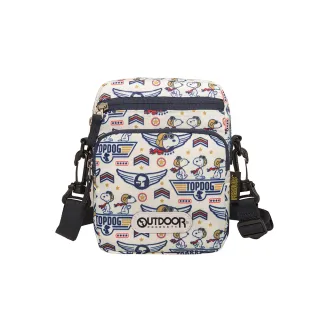 【OUTDOOR】聖誕節交換禮物 史努比SNOOPY-王牌飛行員直式側背包-米色(ODP21F15BG)