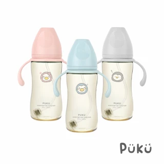 【PUKU 藍色企鵝】飽飽歐蕾PPSU寬口防脹練習奶瓶330ml