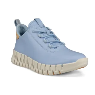 【ecco】GRUUV W 樂步輕便經典皮革休閒鞋 女鞋(風鈴藍/裸色 21820360991)