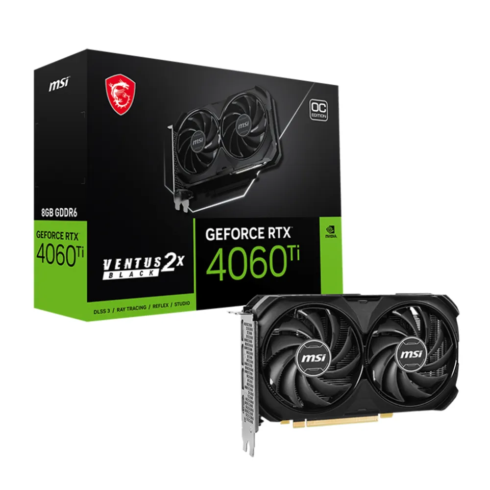 【MSI 微星】RTX 4060 Ti VENTUS 2X BLACK 8G OC 顯示卡+全漢 聖武士 650W 銅牌/全日系(V+P組合包)