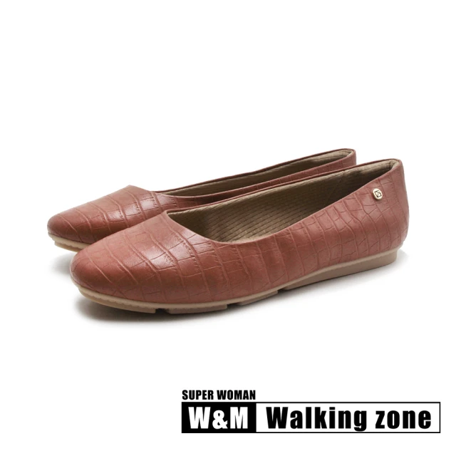 WALKING ZONE 女 SUPER WOMAN Piccadilly logo平底休閒鞋 女鞋(焦糖粉)