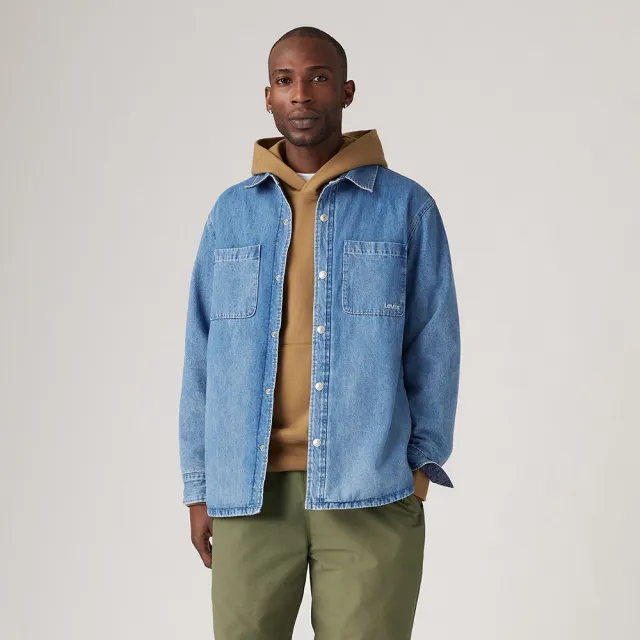 【LEVIS】男款 雙面穿丹寧襯衫式外套 熱賣單品 A8553-0000