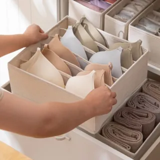 【SHIMOYAMA 霜山】布質衣櫃抽屜用衣物分類收納盒-30cm面寬-3入(折疊收納箱/櫃內收納盒/儲物盒)