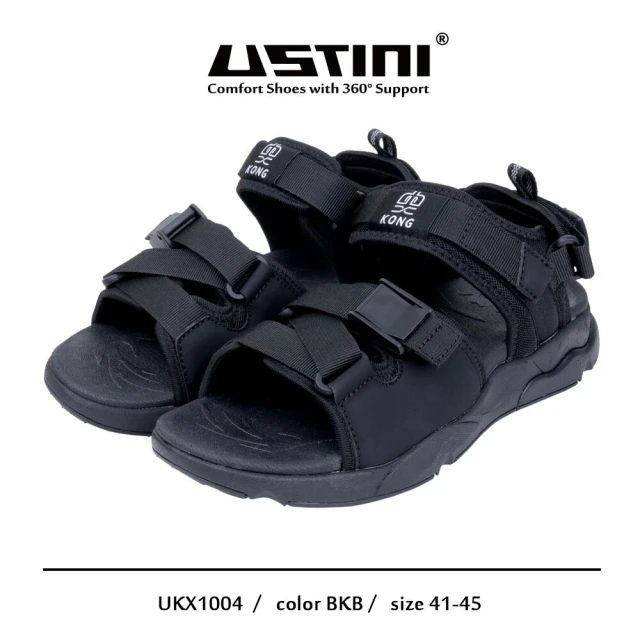 Ustini 黑色 涼拖鞋男版UKX1004BKB大底X輕量X防滑(41-45碼)