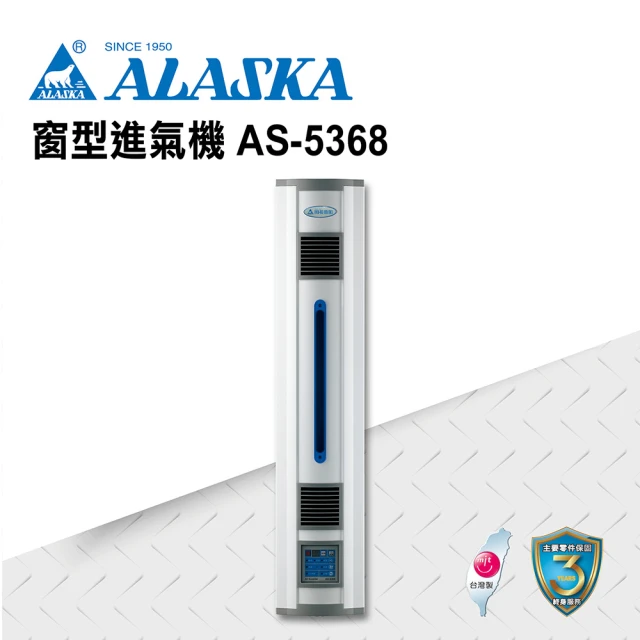 ALASKA 阿拉斯加 窗型進氣機 AS-5368(三重過濾 進氣 通風 110V)