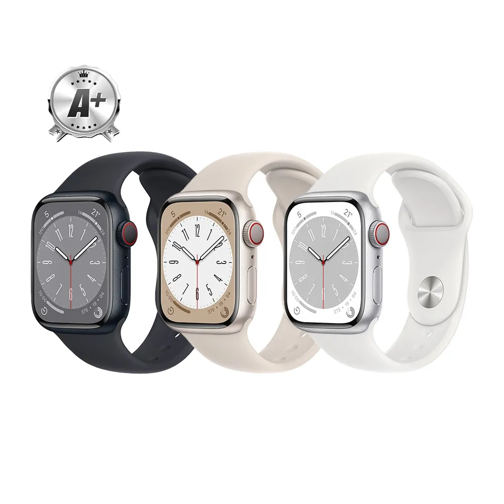 【Apple】A+級福利品 Apple Watch S8 GPS版 41mm(鋁金屬錶殼搭配運動型錶帶)