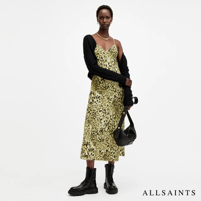 ALLSAINTS BRYONY 豹紋印花細肩洋裝 W301DB(修身版型)