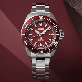 【SEIKO 精工】Prospex 紅武士經典200米機械潛水錶-紅x銀/41.7mm(SRPL11K1/4R35-06K0R)母親節 禮物