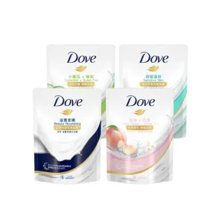 【Dove 多芬】滋養/go fresh系列柔膚沐浴乳補充包580gx12入/箱(滋養柔嫩/舒敏溫和/清爽水嫩/桃悅水透)