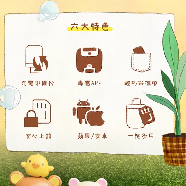 【Photofast】拉拉熊 雙系統手機備份方塊+256G記憶卡(iOS蘋果/安卓雙用版)