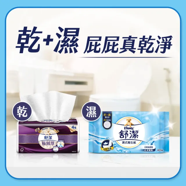 【Kleenex 舒潔】濕式衛生紙 一般款40抽x16包