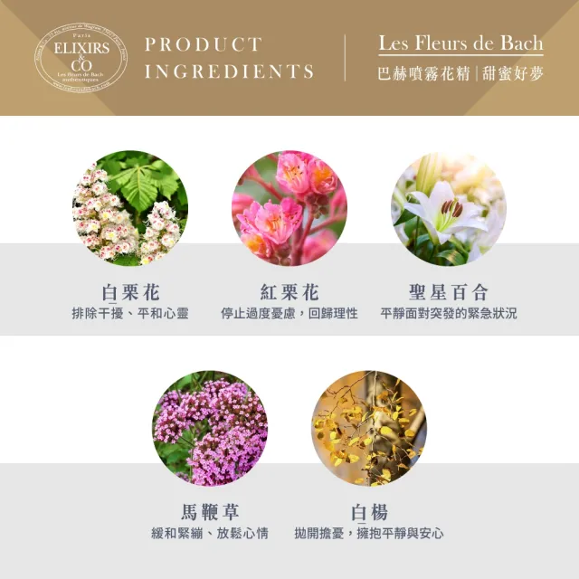 【Les Fleurs de Bach巴赫花精】甜蜜好夢噴霧花精30ml