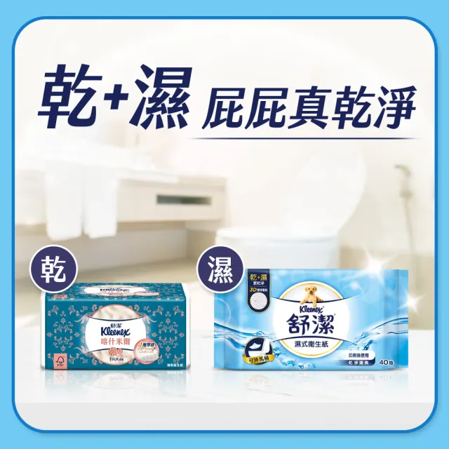 【Kleenex 舒潔】濕式衛生紙 10抽x3包x18組/箱