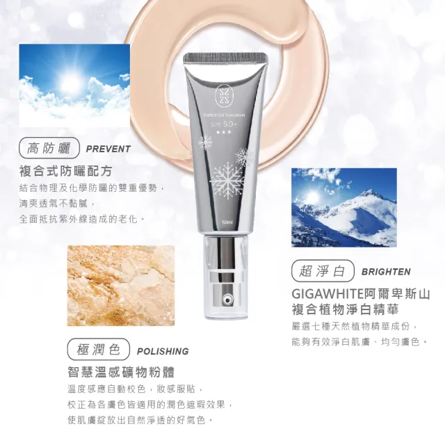 【Starnic 星采保養品】柔白晶透防曬乳SPF50+★★★(50ml兩入組)