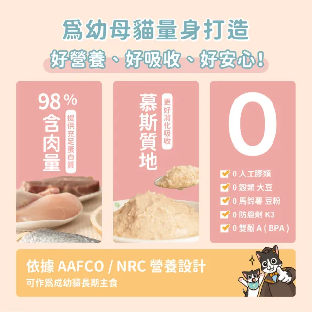 【汪喵星球】幼母貓營養主食罐80g*24入-鮮嫩雞(貓主食罐)