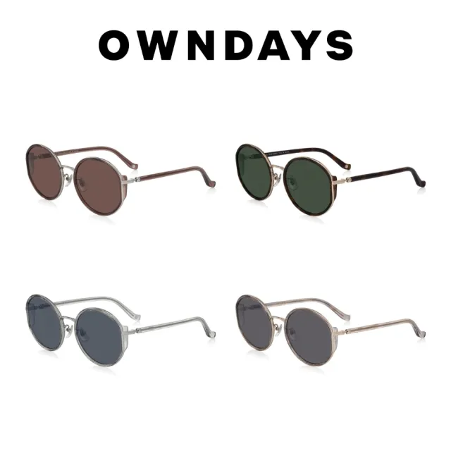 【OWNDAYS】時尚個性圓框款墨鏡(SUN8015B-3A)