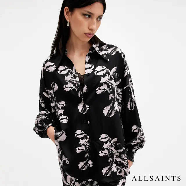 【ALLSAINTS】CHARLI 真絲印花花卉寬鬆襯衫 W010PB(舒適版型)