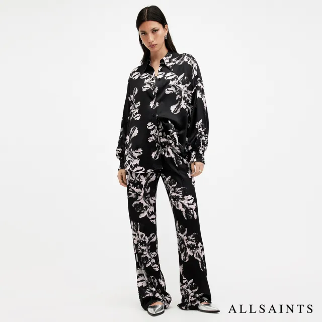 【ALLSAINTS】CHARLI 真絲印花花卉高腰長褲寬褲 W006TB(舒適版型)