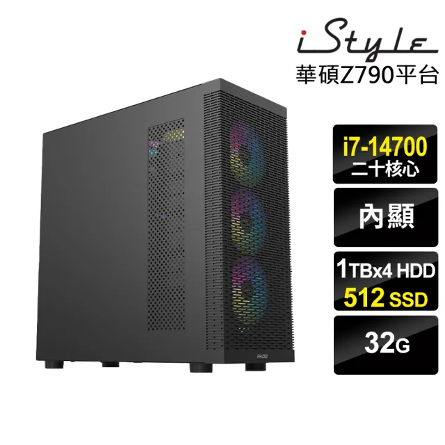 【iStyle】i7 二十核心 無系統{W980T}雲端備份工作站(i7-14700/Z790/32G/1TBX4 HDD+512G SSD)