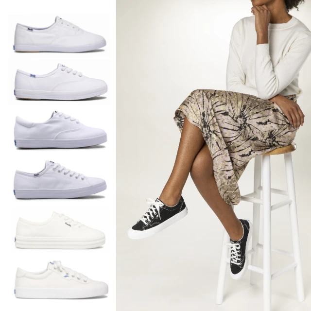 Keds JUMP KICK V 時尚皮革魔鬼氈厚底休閒小白