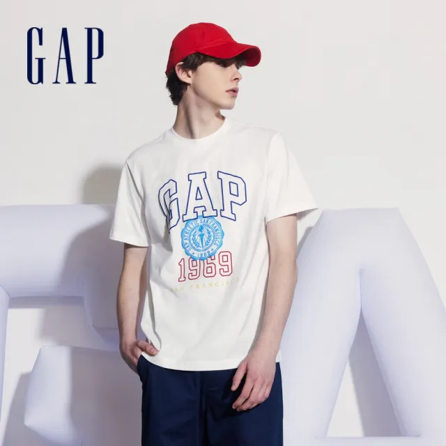 【GAP】男女裝 Logo印花純棉圓領短袖T恤-多款任選(465583&465261)