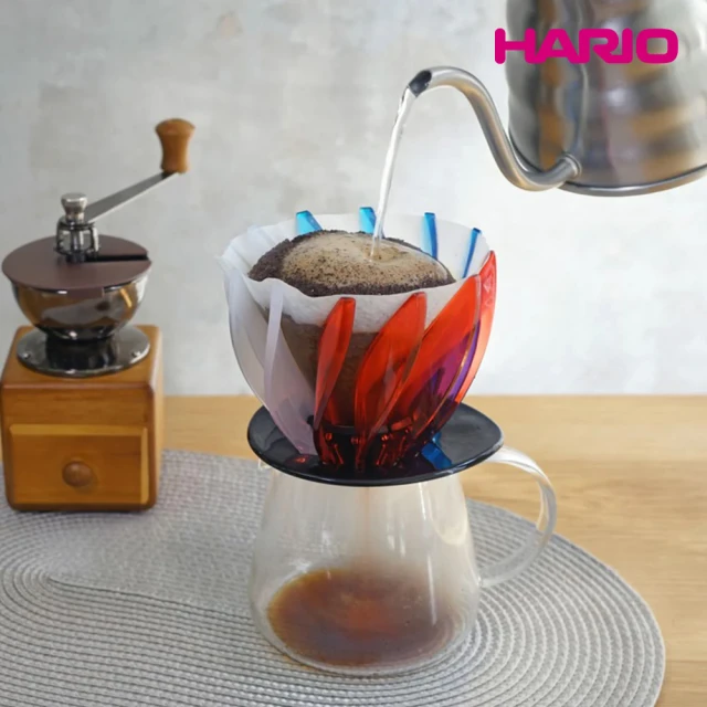 HARIO V60 睡蓮濾杯 - 白藍紅 限定色 [VDSU-02-TRI](手沖濾杯/SUIREN濾杯/V型/樹脂濾杯/花瓣濾杯)